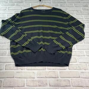 Club Monaco 15% Cashmere Striped‎ Sweater Men's Size L Navy Yellow